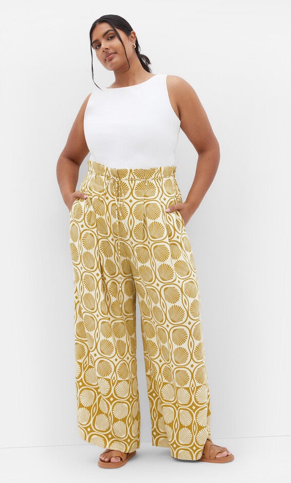 Eva Print Pant - print, YELLOW, hi-res image number null