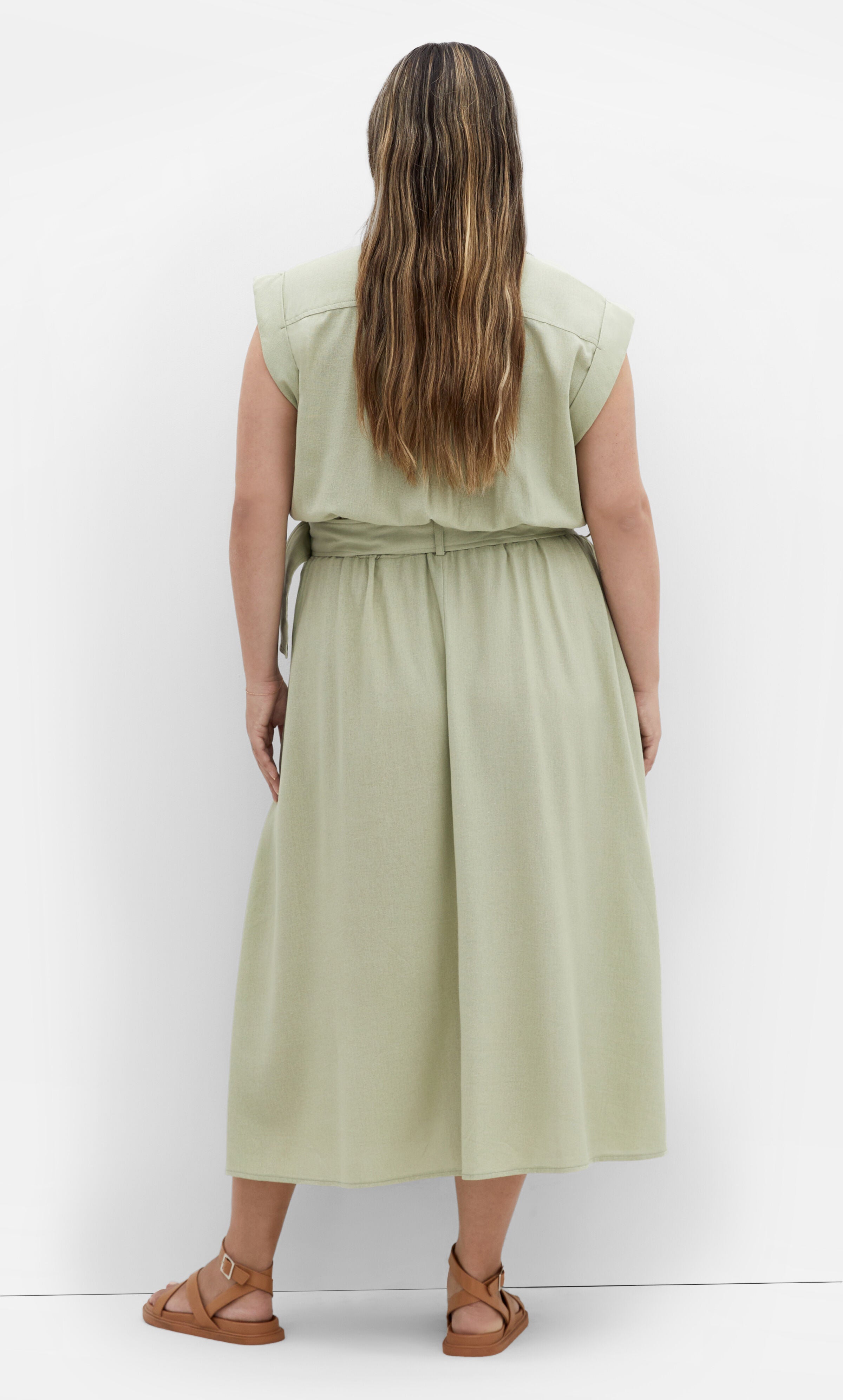 Utility Midi Dress - sage, GREEN, alternate image number 2