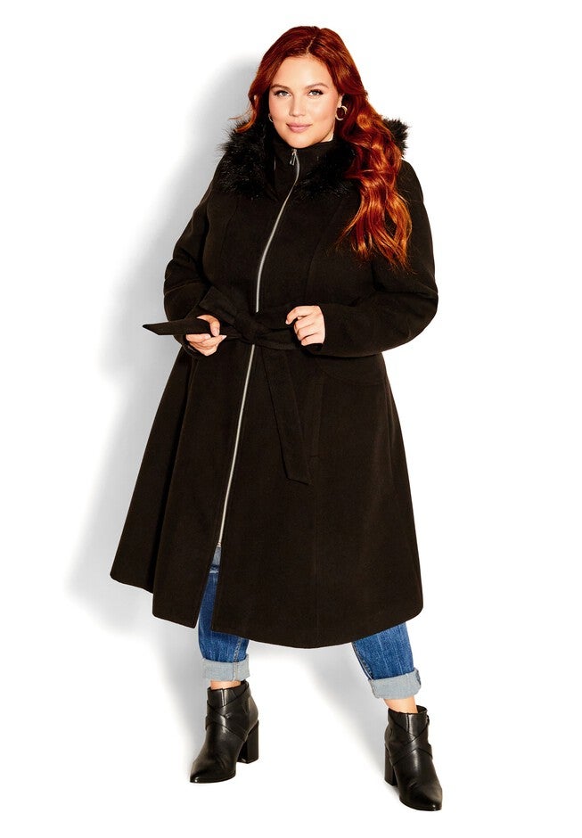Miss Mysterious Coat - black, BLACK, alternate image number 2