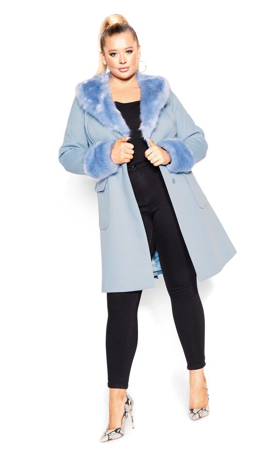 Make Me Blush Coat - powder blue, BLUE, alternate image number null