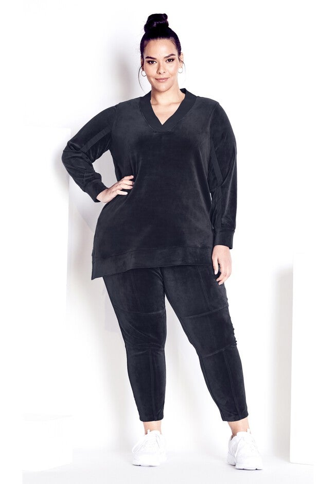 Velour Panel Pant, SLATE, alternate image number null