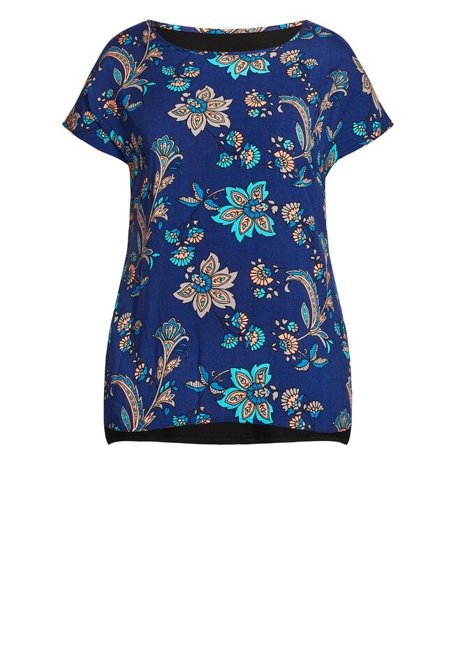 Mixed Media Print Top, JACQUI, alternate image number null
