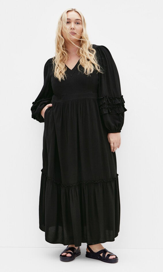 Malia Plain Maxi Dress - black, BLACK, alternate image number null