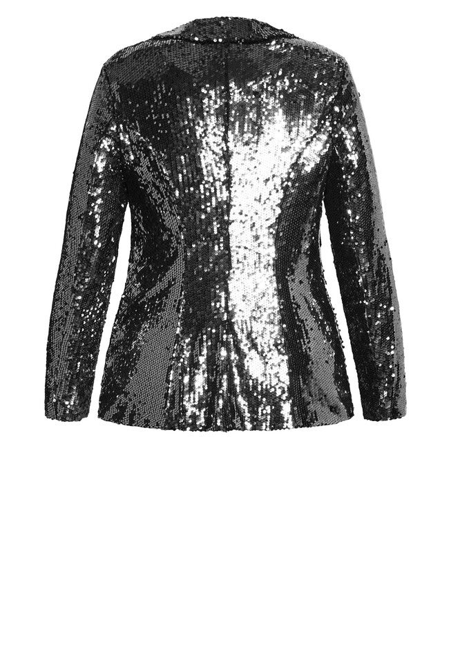 Sequin Seduction Jacket - gunmetal, GREY, alternate image number null