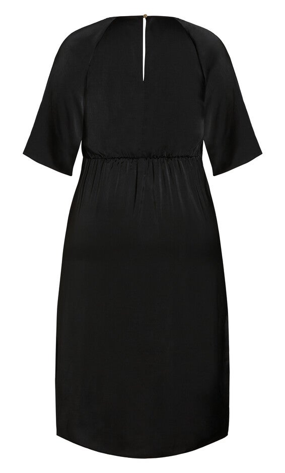 Sleek Tie Dress - black, BLACK, alternate image number 4