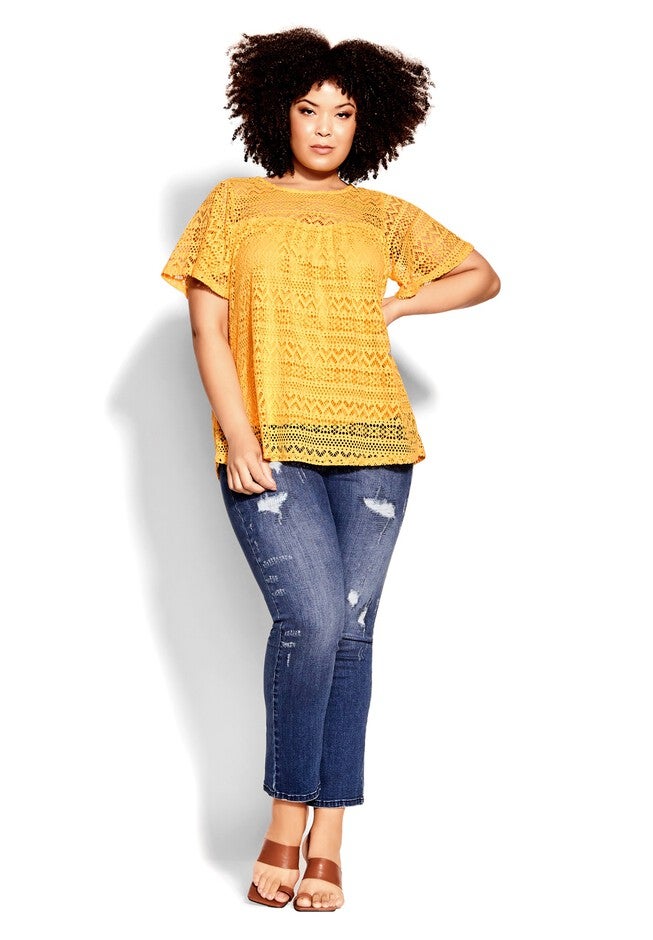 Serenity Short Sleeve Top - sunshine, YELLOW, alternate image number null