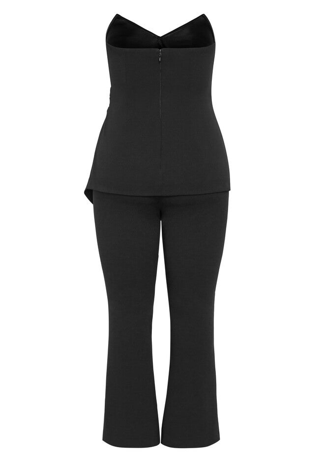Amaya Fitted Deep V Jumpsuit - black, BLACK, alternate image number 5