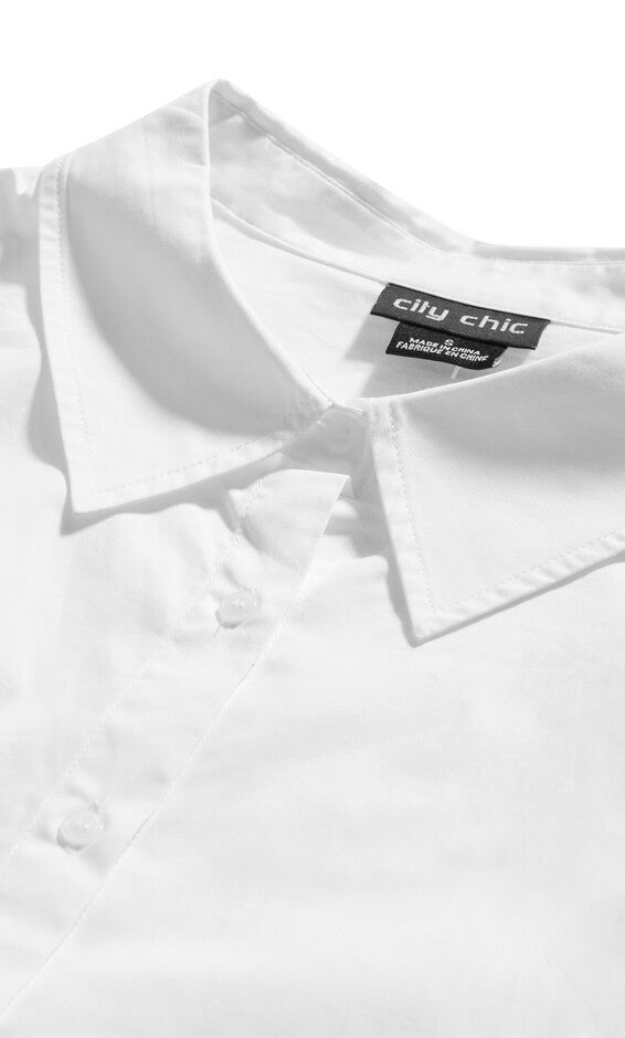 Classic Crop Shirt - ivory, WHITE, alternate image number null