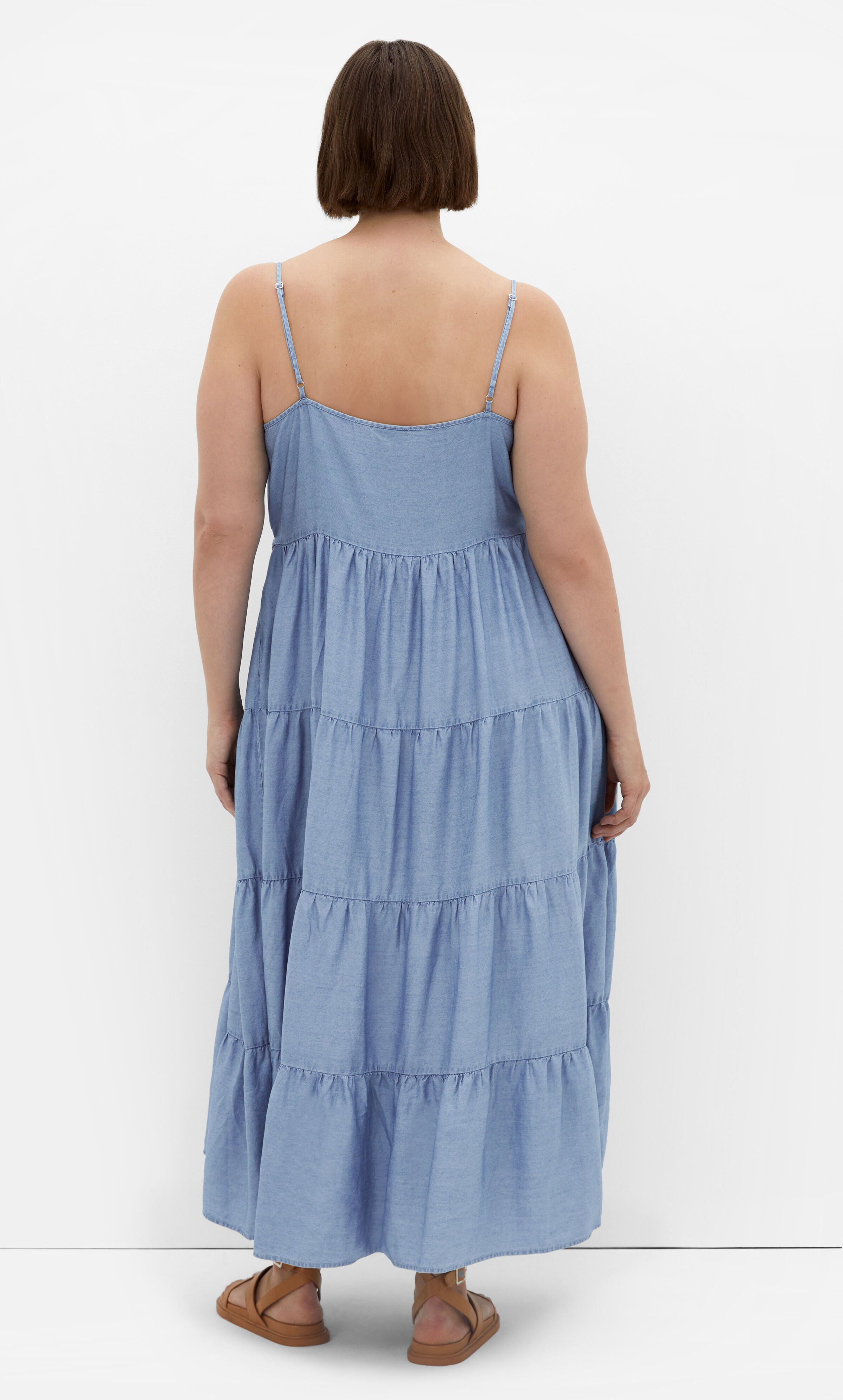 Island Tier Maxi Dress - light wash, BLUE, alternate image number 2