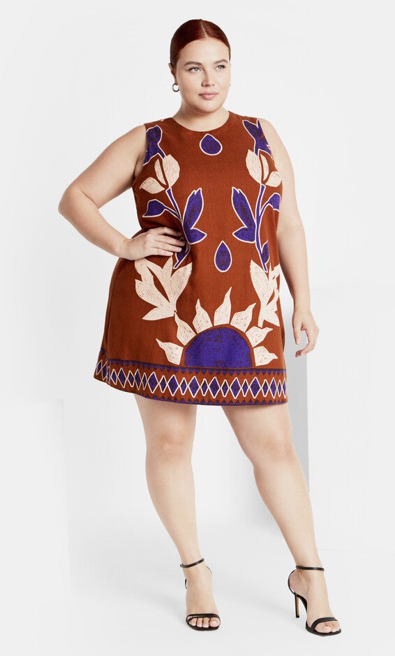 Nala Print Dress - ginger, NAXOS, hi-res image number 0