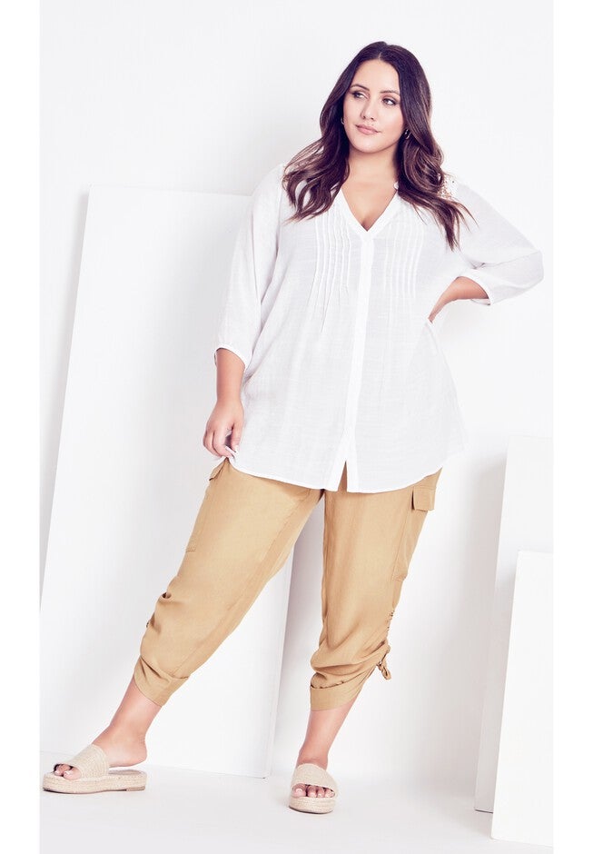 Shiloh Ruched Pant, STONE, hi-res image number 0