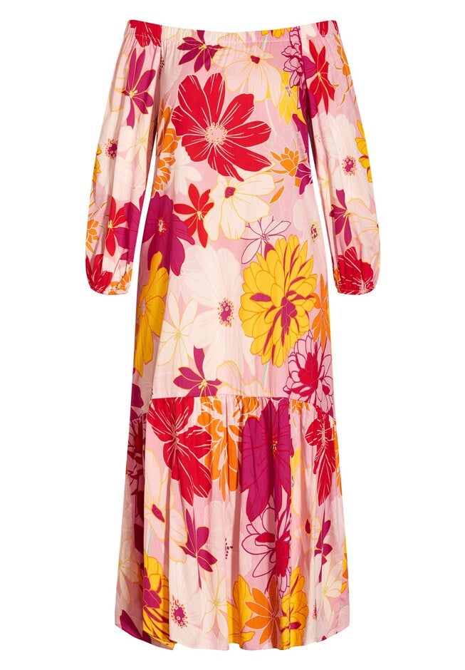 Pretty Pop Dress - pink floral, PINK, alternate image number null
