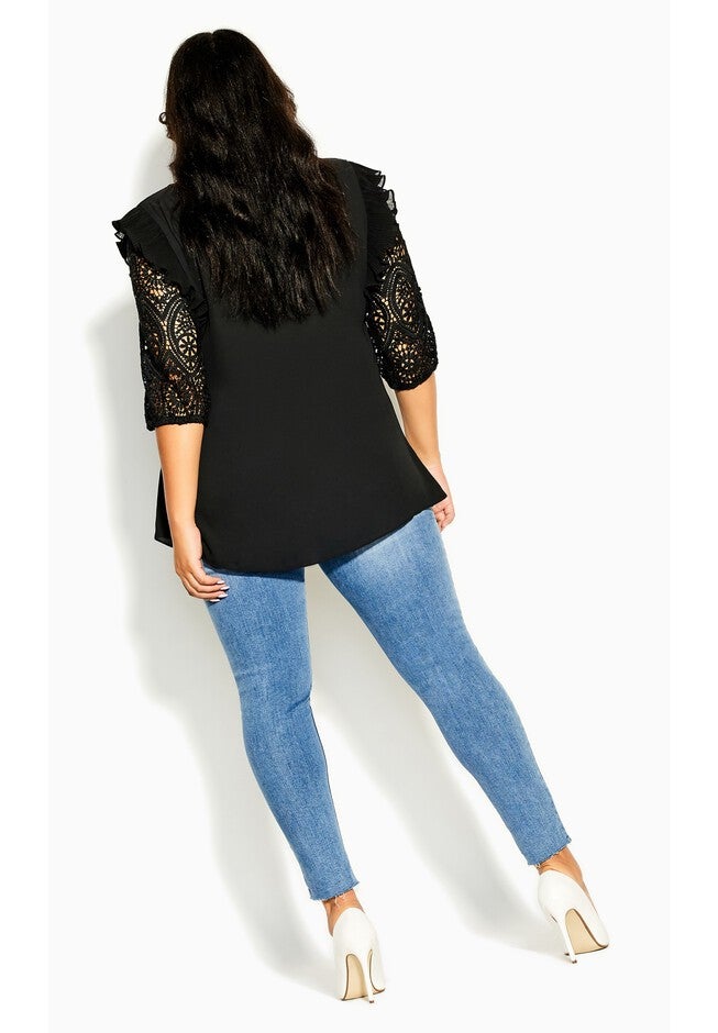 Lace Breeze Top - black, BLACK, alternate image number null