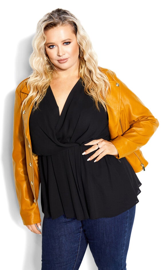 Simple Twist Top - black, BLACK, hi-res image number null
