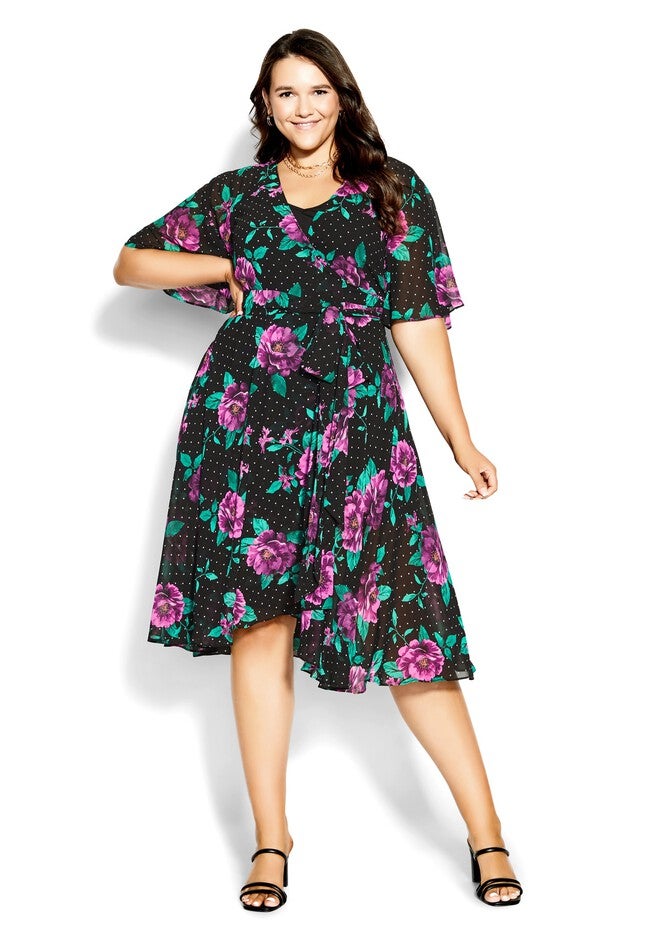 Willow Dress - black spot, BLACK, on-hover image number null