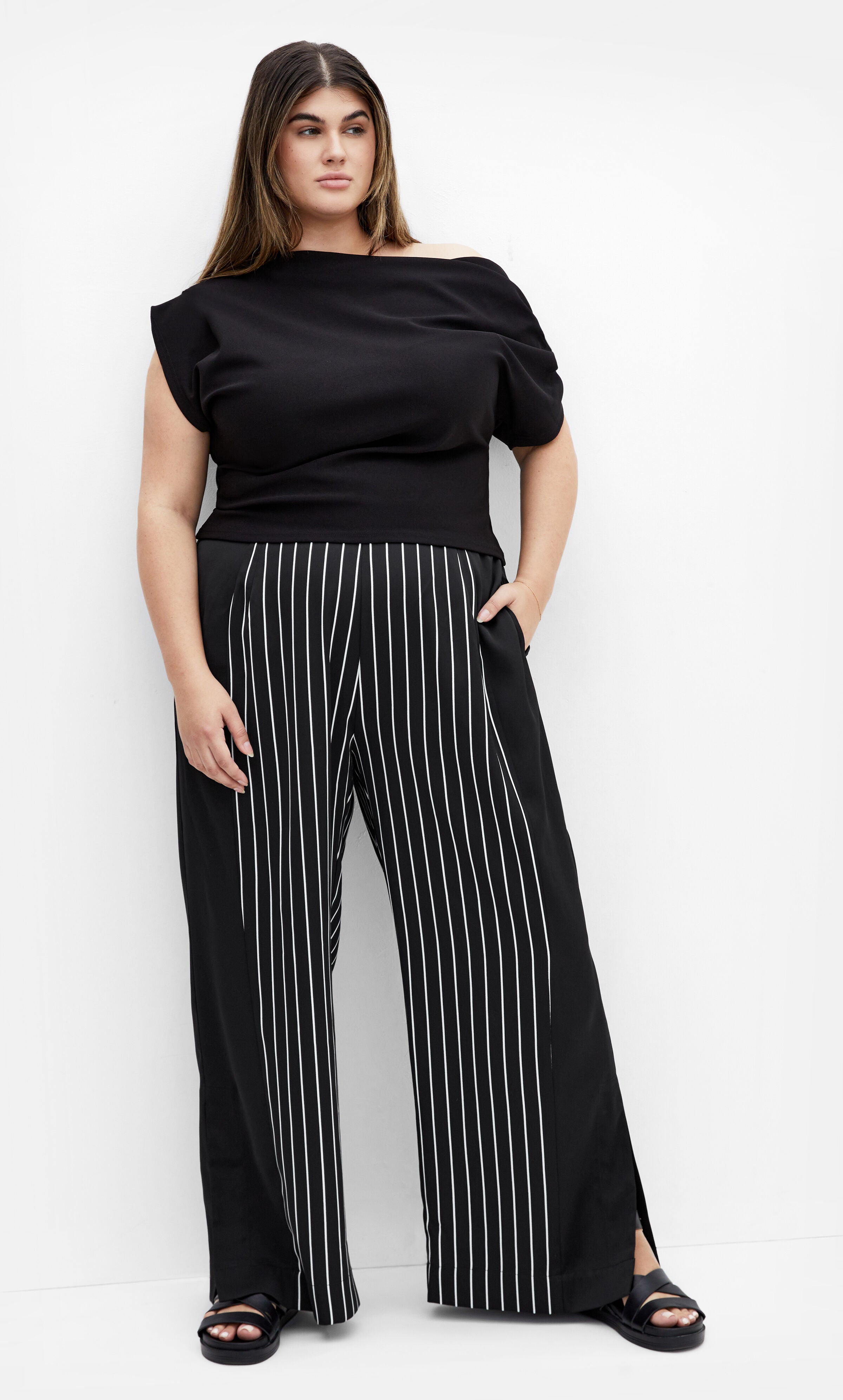 Enya Border Pant - black, BLACK, hi-res image number 0