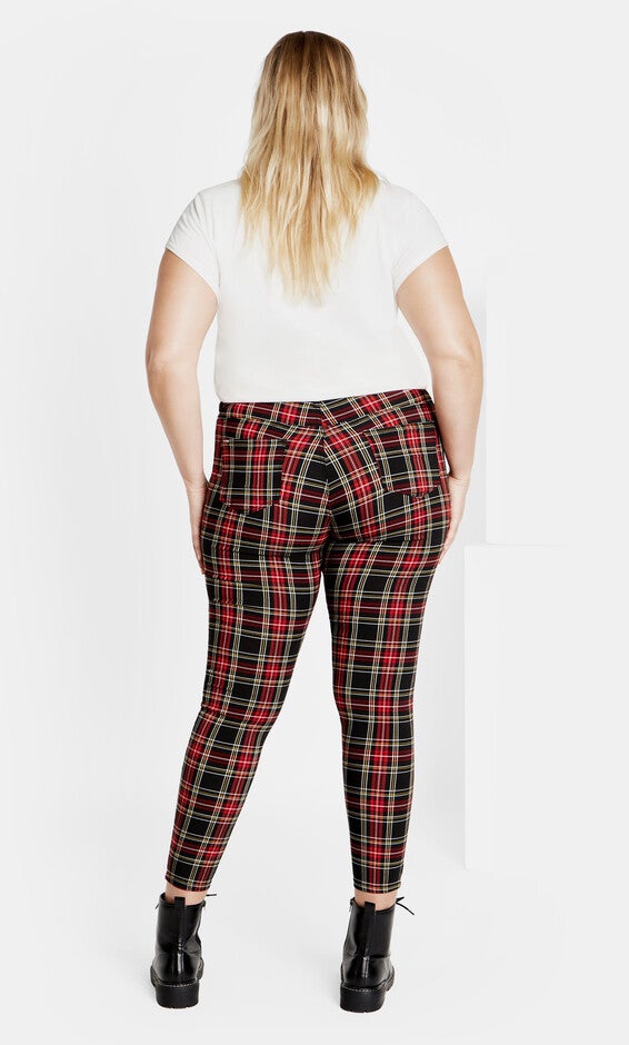 Harley Plaid Skinny Jean - red, RED, alternate image number null