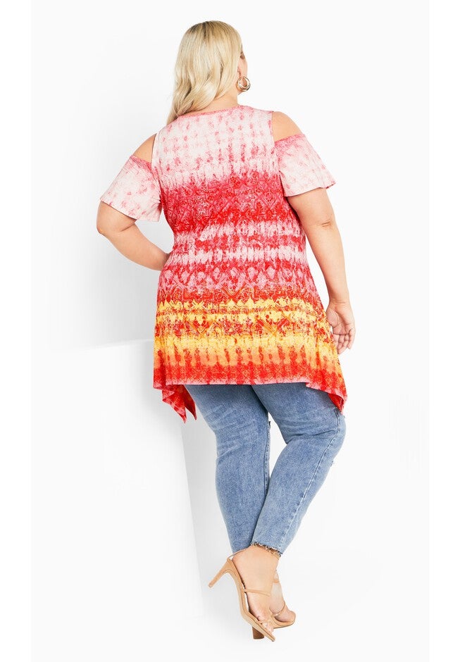 Tuscan Sun Cold Shoulder Tunic, ROSE, on-hover image number null