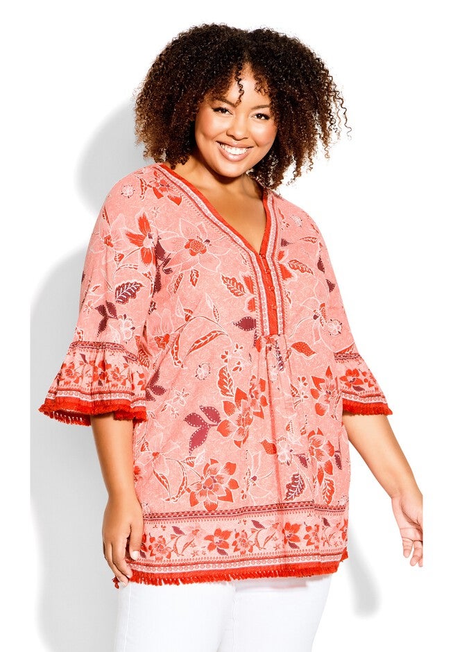 Kiani Crush Tunic, PINK ROYAL BLOOMS, hi-res image number null