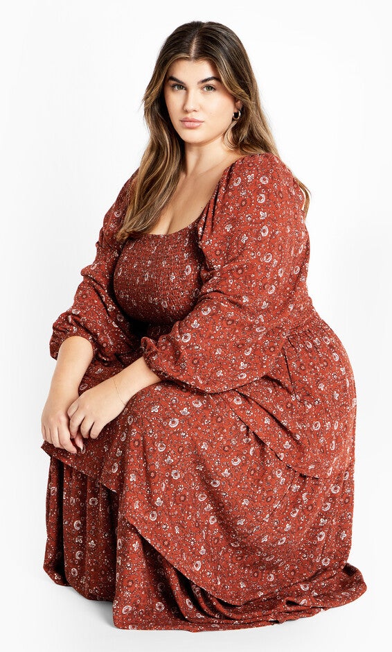 Dahlia Tiered Maxi Dress - spice, ORANGE, alternate image number null