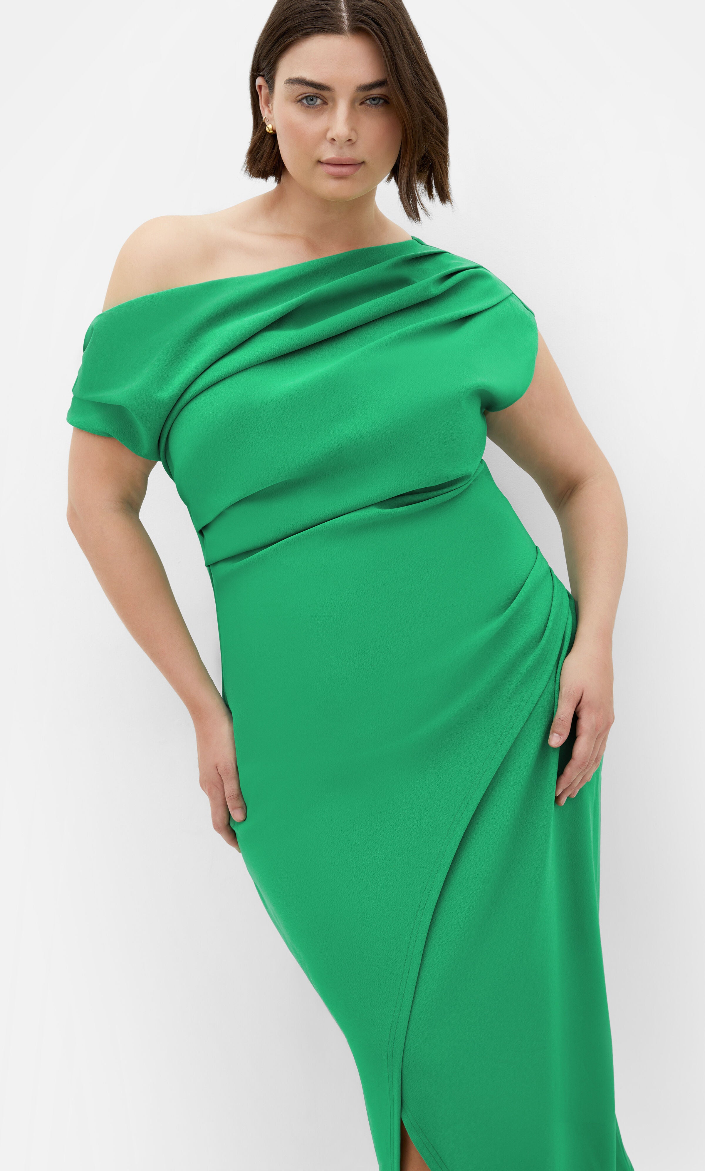 Sassy Off Shoulder Dress - green, GREEN, alternate image number 3