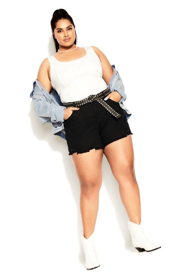 Fierce Denim Short - black, BLACK, on-hover image number null