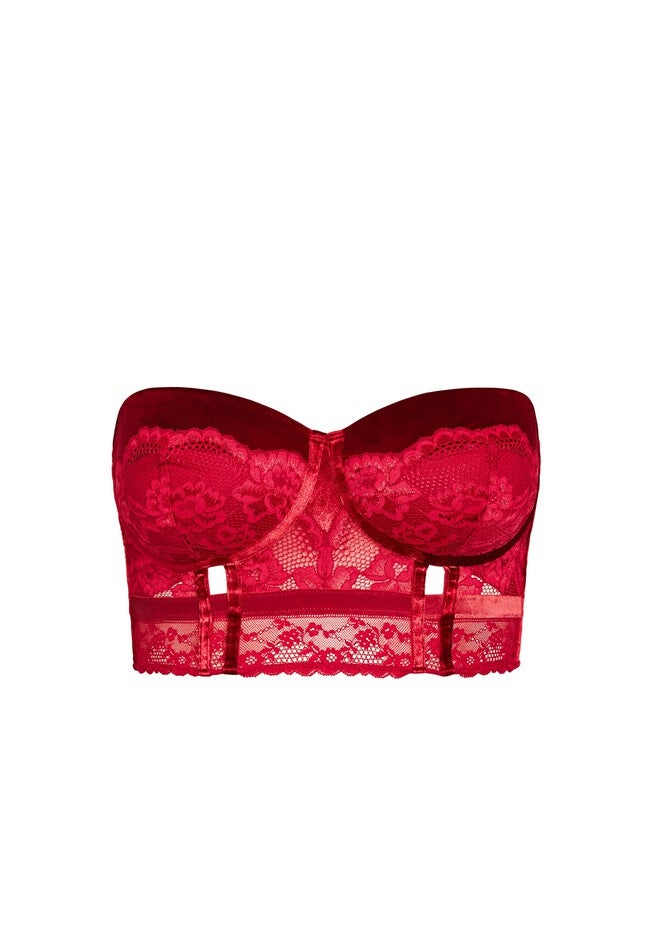 Sylvie Underwire Bustier - pomegranate, RED, alternate image number 5