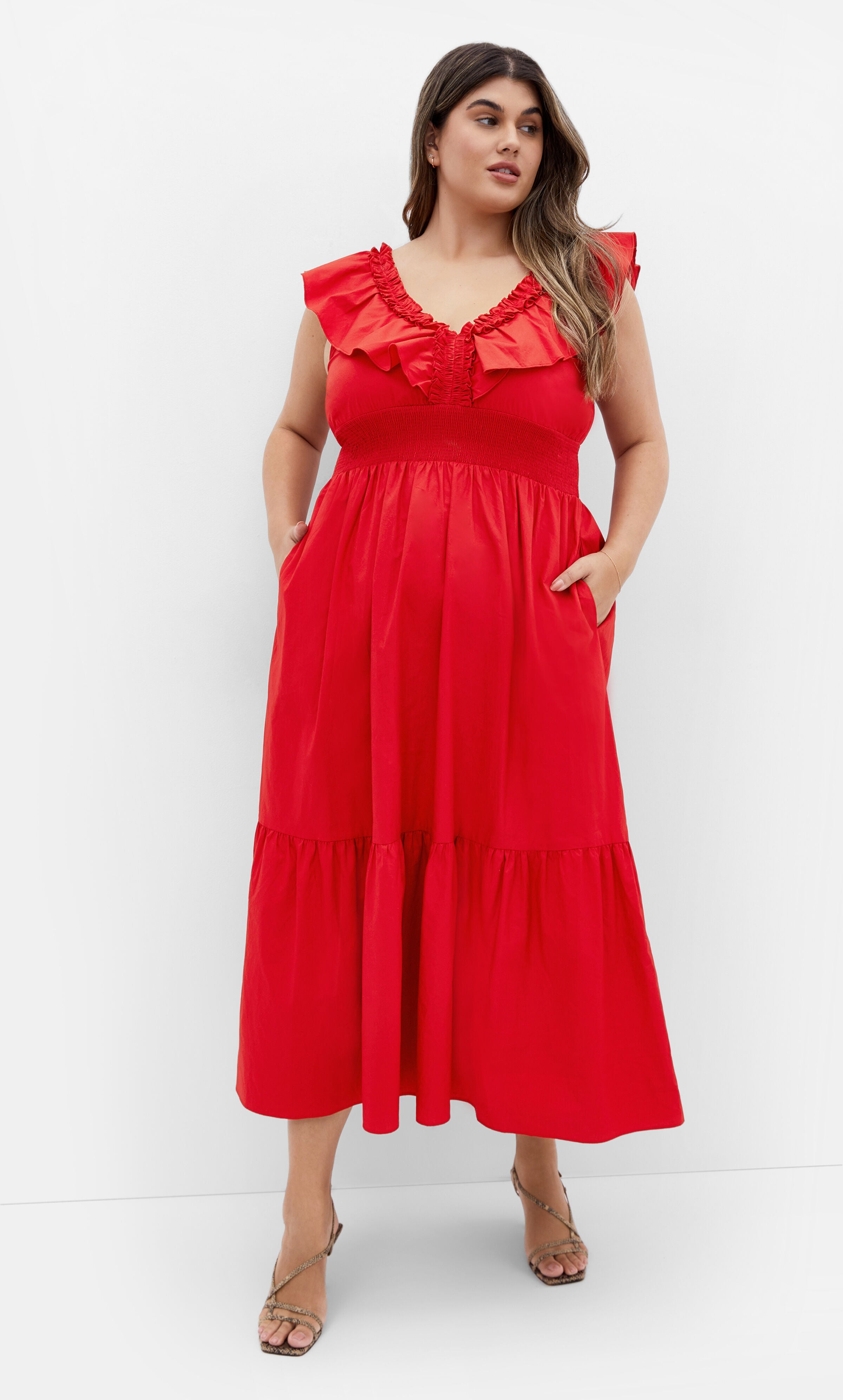 Kelly Maxi Dress - red, RED, alternate image number 1
