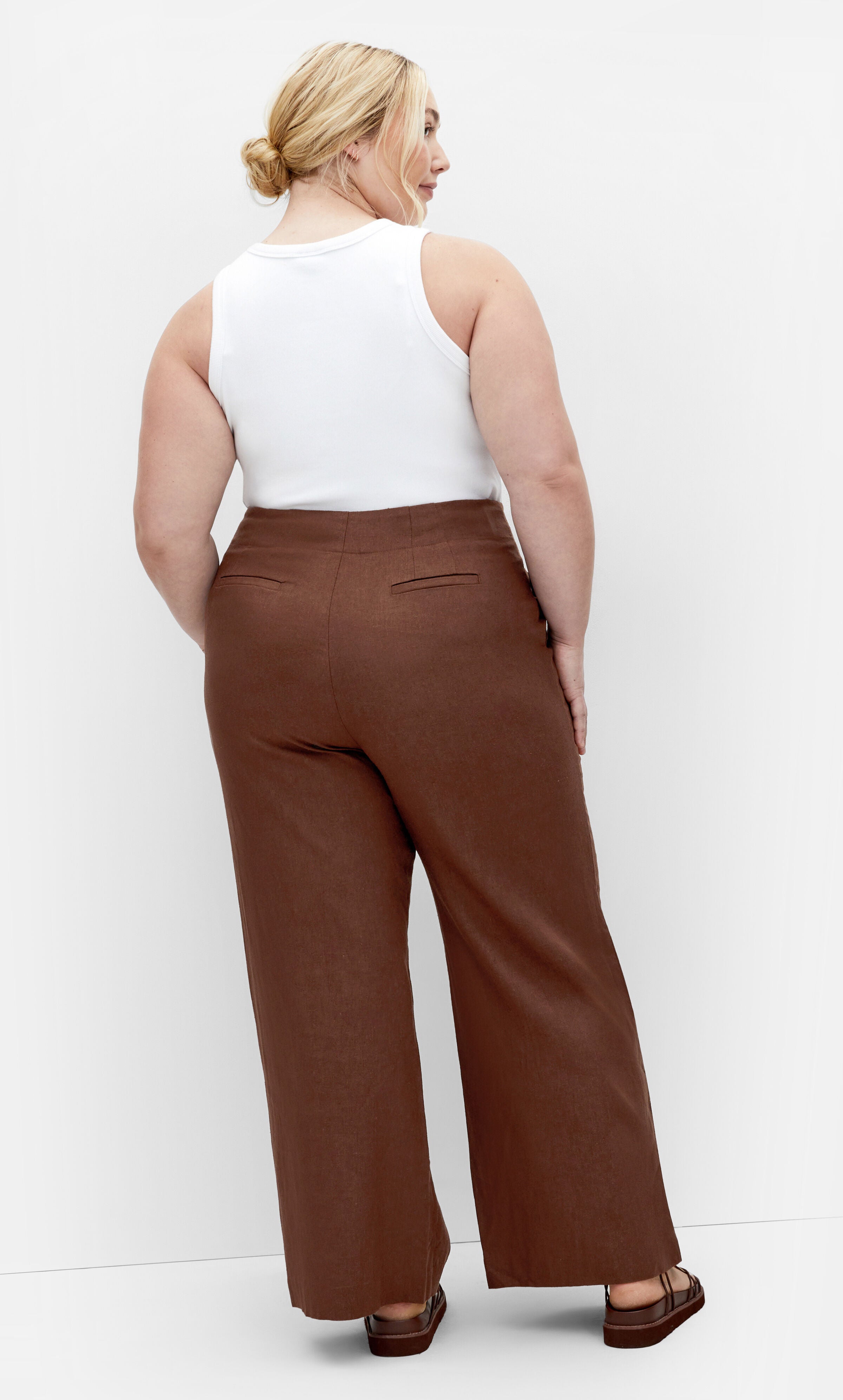 Vivien Linen Pant - chocolate, BROWN, alternate image number 3
