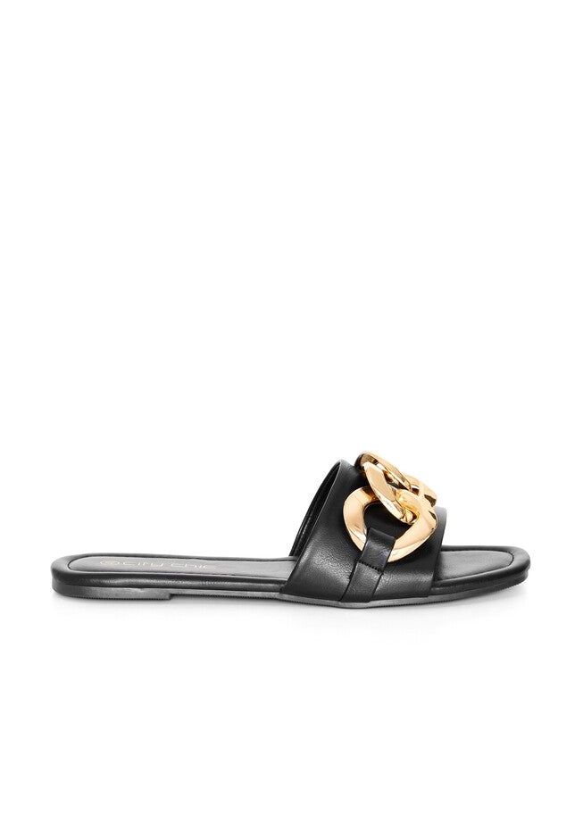 WIDE FIT Faith Slide - black, BLACK, on-hover image number 1