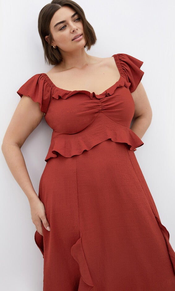 Fee Frill Maxi Dress - sienna, ORANGE, alternate image number null