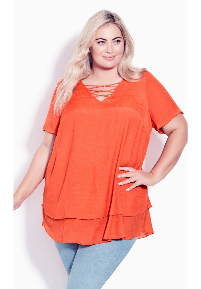 Marion Caged Tunic, TANGERINE, hi-res image number 0