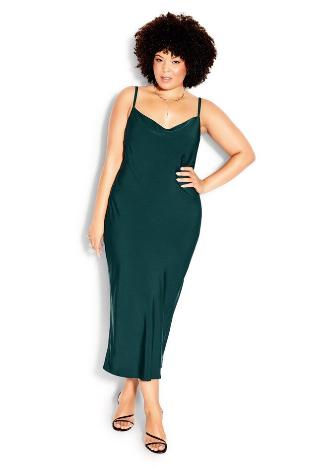 Shimmer Slip Dress - jade, GREEN, hi-res image number 0