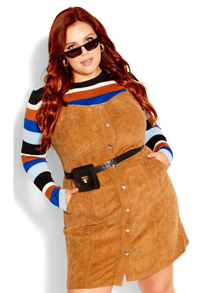 Sweet Corduroy Dress - caramel, BROWN, alternate image number null