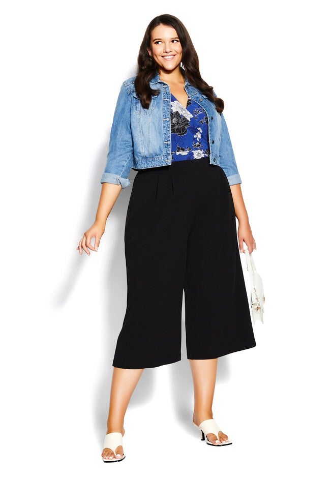 Simply Culotte Pant - black, BLACK, on-hover image number 1
