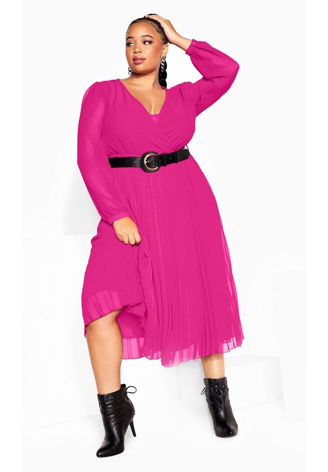 Precious Pleat Dress - sangria, PINK, on-hover image number 1