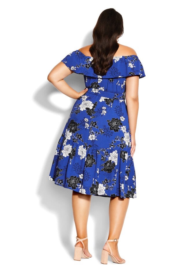 La Fleur Dress - blue, BLUE, alternate image number null