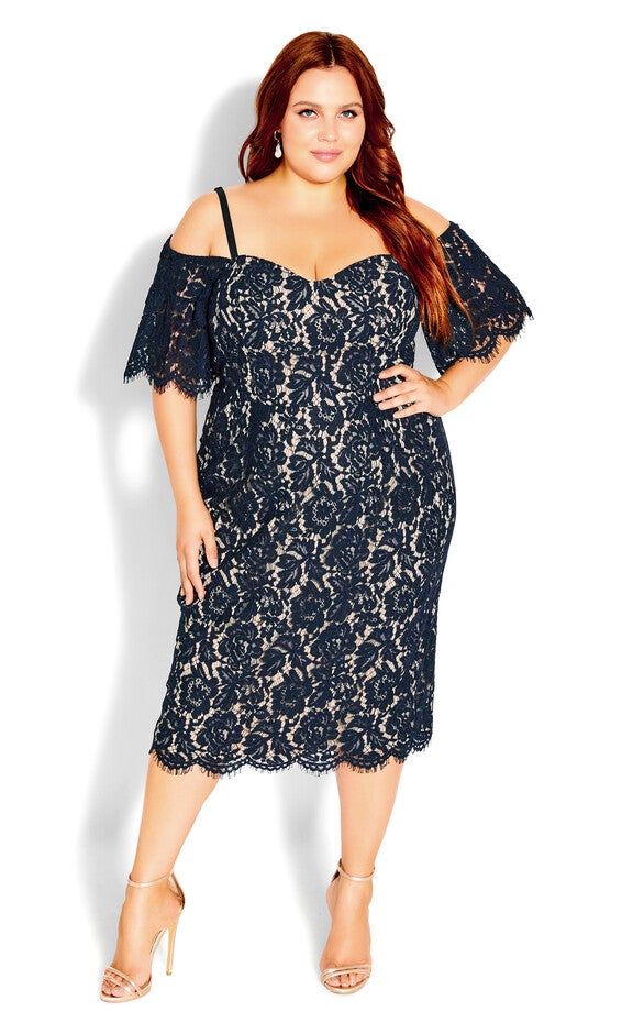 Lace Whisper Dress - navy, BLUE, hi-res image number 0