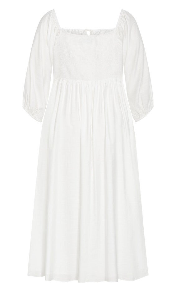 Abbigail Elbow Sleeve Dress - ivory, WHITE, alternate image number null