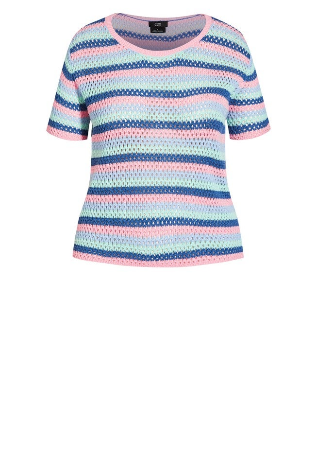 Multi Crochet Top - multi pastel, BEIGE, alternate image number null