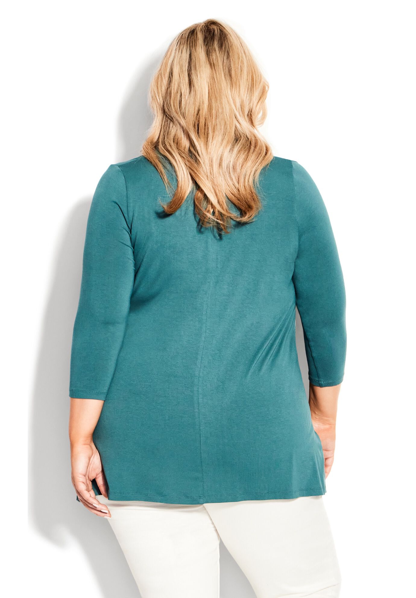 Ellis Plain Tunic, TEAL, on-hover image number 1