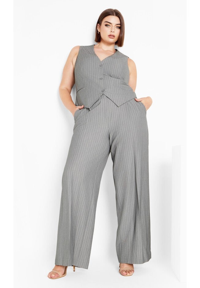 Jazmin Pinstripe Pant - silver, GREY, hi-res image number null
