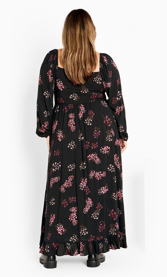 Cassie Floral Maxi Dress - black, CASSIE, alternate image number 2