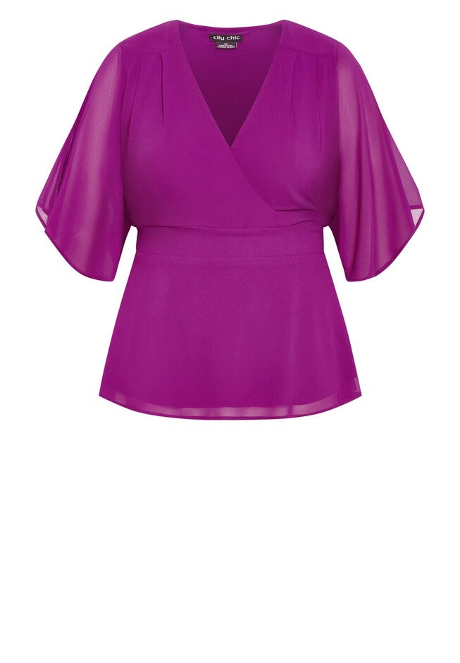 Elegant Wrap Top - magenta, PINK, alternate image number 3