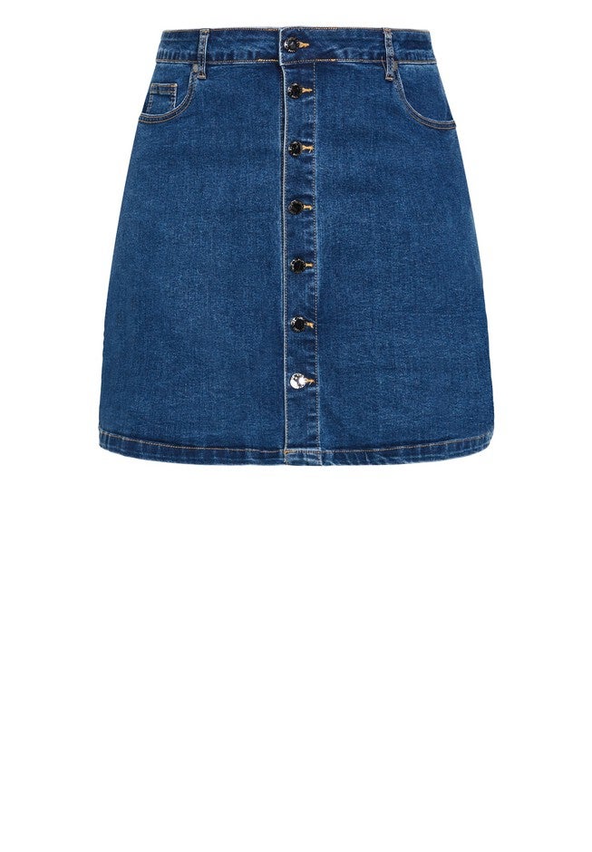 Island Denim Skirt - mid denim, BLUE, alternate image number 4