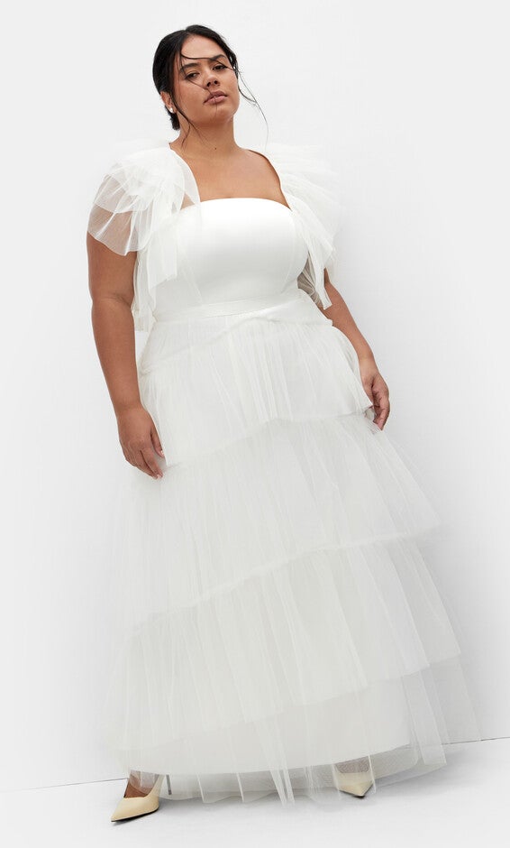 Sweetheart Tulle Maxi Dress - coconut, WHITE, hi-res image number null