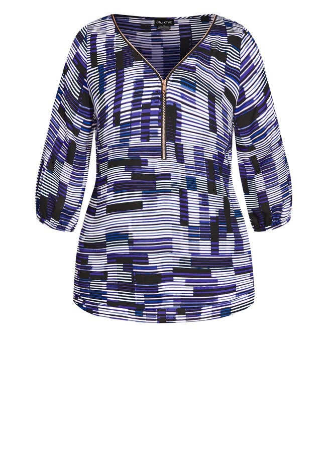 Sexy Fling Print Top - white, PURPLE, alternate image number 3