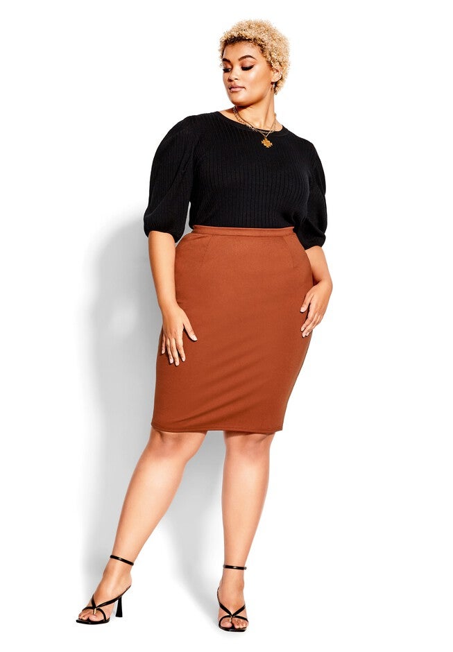 Midi Tube Skirt - ginger, ORANGE, on-hover image number null