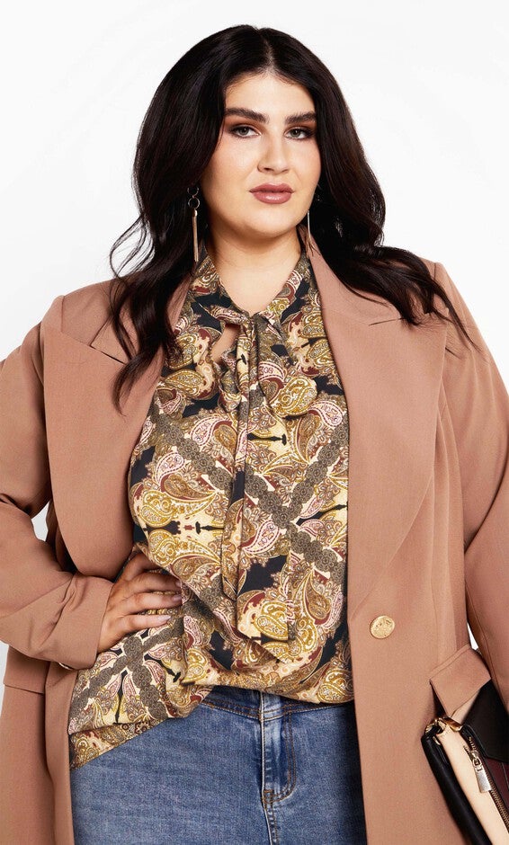 Lucille Print Shirt - paisley mirage, BROWN, hi-res image number null