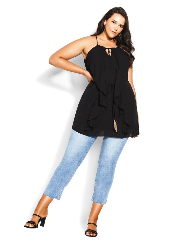 Waterfall Tunic - black, BLACK, alternate image number null